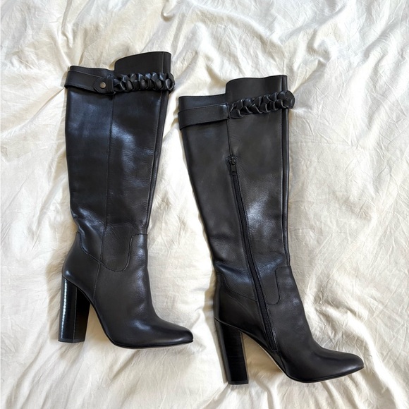 Saks Fifth Avenue Shoes - Leather Braided Saks Fifth Avenue Black Boots